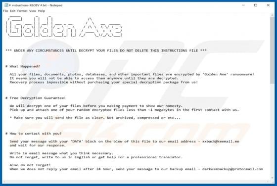 Golden Axe Ransomware