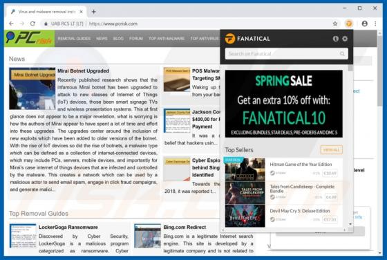 Fanatical Assistant Adware