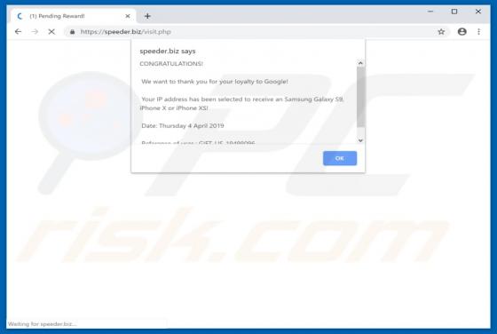 Speeder.biz POP-UP Scam