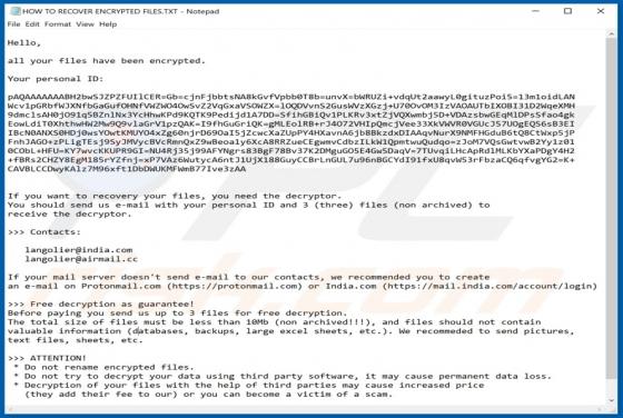 Langolier Ransomware