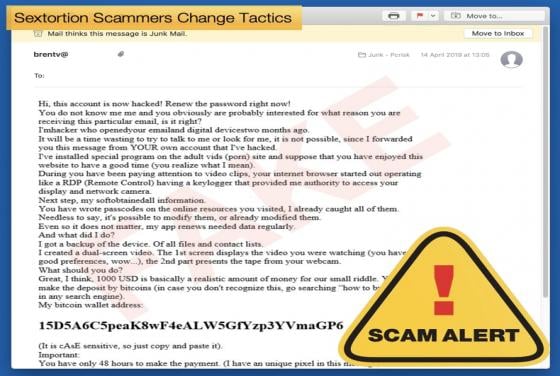 Sextortion Scammers Change Tactics