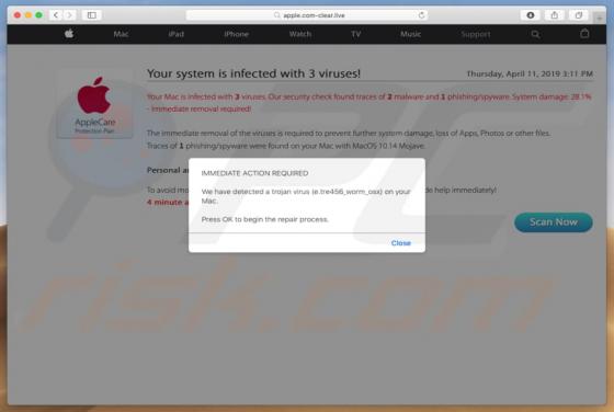 Apple.com-clear.live POP-UP Scam (Mac)