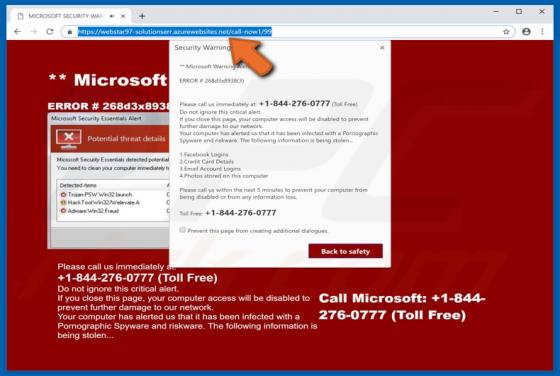 Azurewebsites.net POP-UP Scam