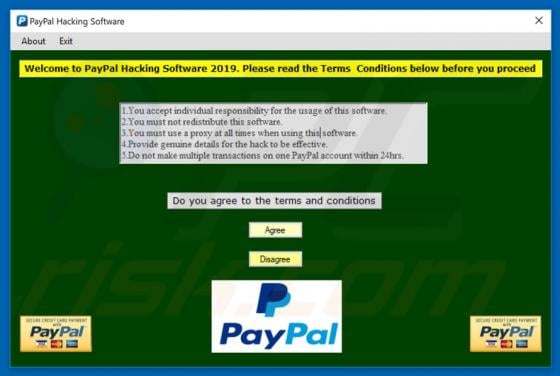 PayPal Hacking Software Virus