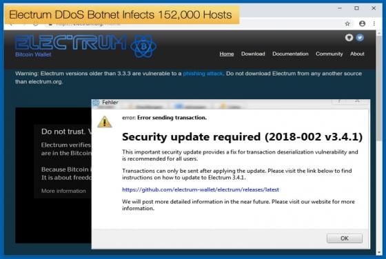 Electrum DDoS Botnet Infects 152,000 Hosts
