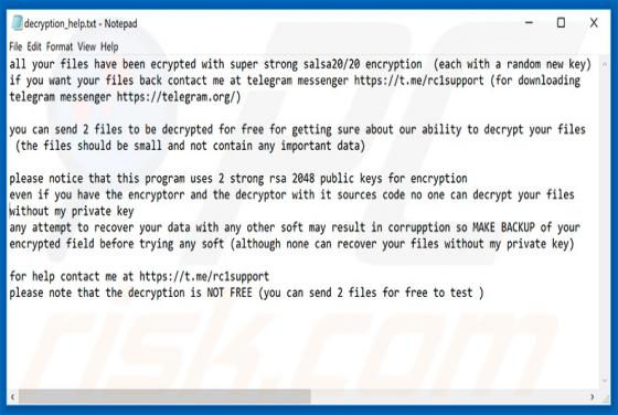 Recry1 Ransomware
