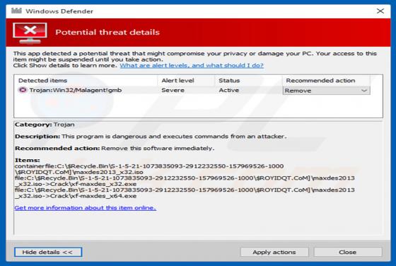 Win32/Malagent Trojan
