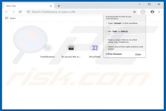 Free Streamz Browser Hijacker