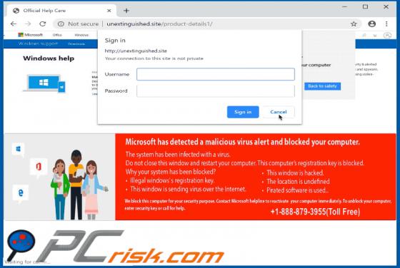 Microsoft Detected Malicious Virus And Blocked Your Computer POP-UP Scam