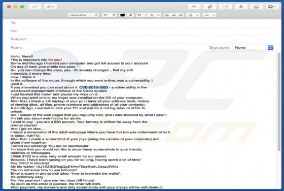 CVE-2019-1663 Email Scam