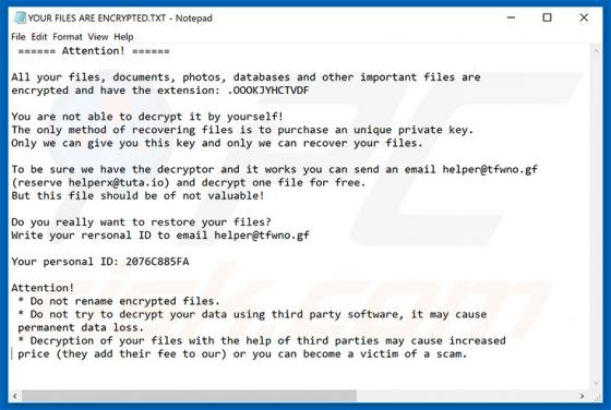Helper Ransomware