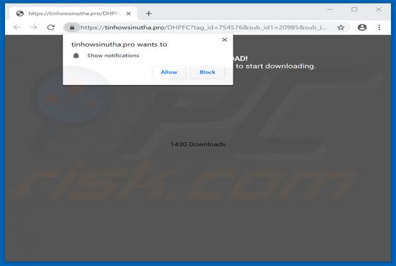 Tinhowsinutha.pro POP-UP Ads