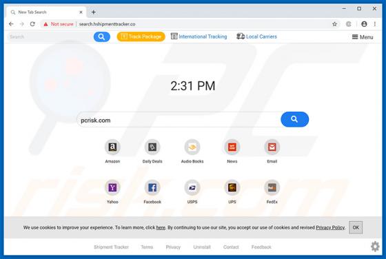 Shipment Tracker Browser Hijacker