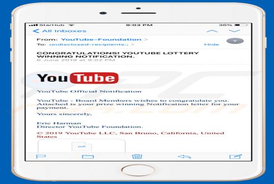 Youtube Lottery Email Scam (Mac)