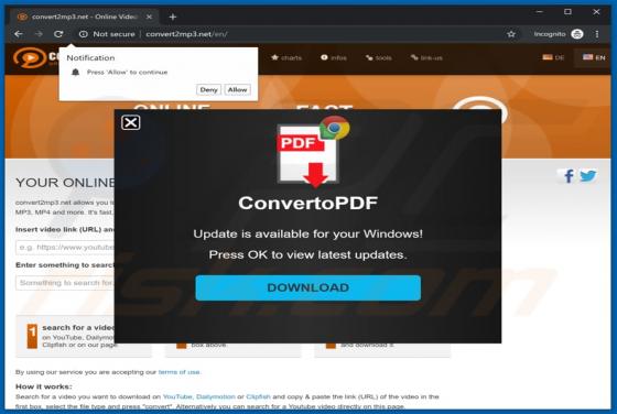 Convert2mp3.net Suspicious Website