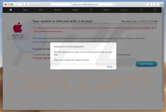 Apple.com-shield-devices.live POP-UP Scam (Mac)