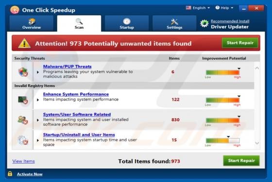 One Click Speedup Unwanted Application