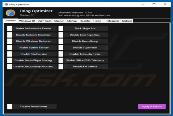 Inlog Optimizer Unwanted Application