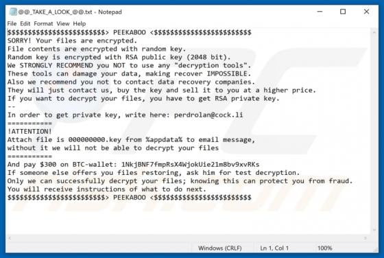 Peekaboo Ransomware