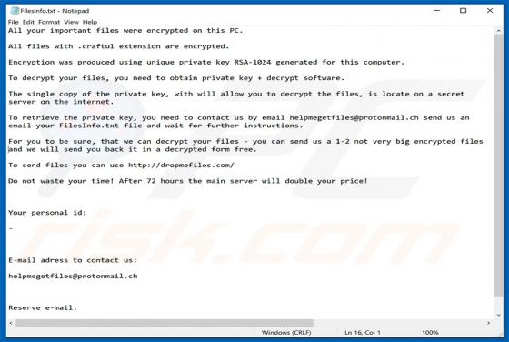 Cratful Ransomware