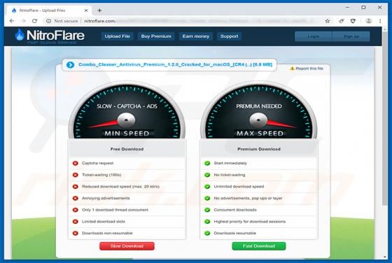 Nitroflare.com Suspicious Website