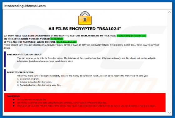1BTC Ransomware