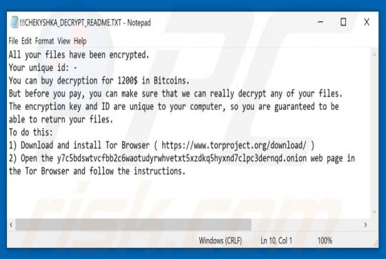 Chekyshka Ransomware