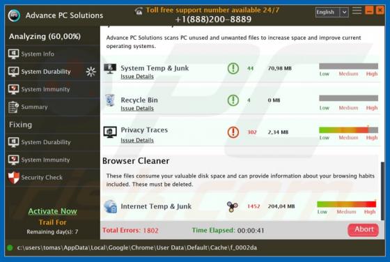 Advance PC Solutions Unwanted Application
