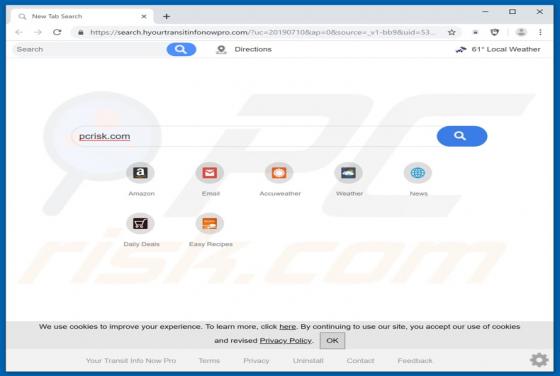 Your Transit Info Now Pro Browser Hijacker