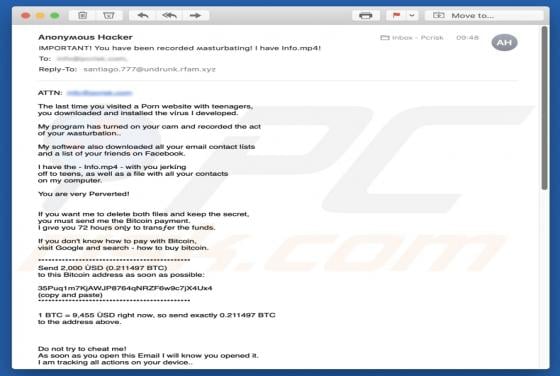 The Last Time You Visited A Porn Website Email Scam