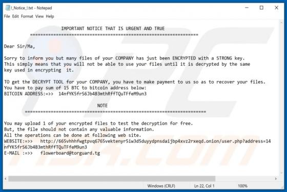 TFlower Ransomware