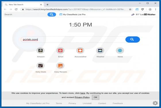 My Classifieds List Pro Browser Hijacker