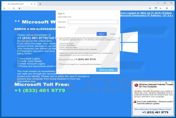 ERROR # 0x8024402C POP-UP Scam