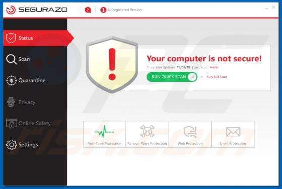 Segurazo Antivirus Unwanted Application