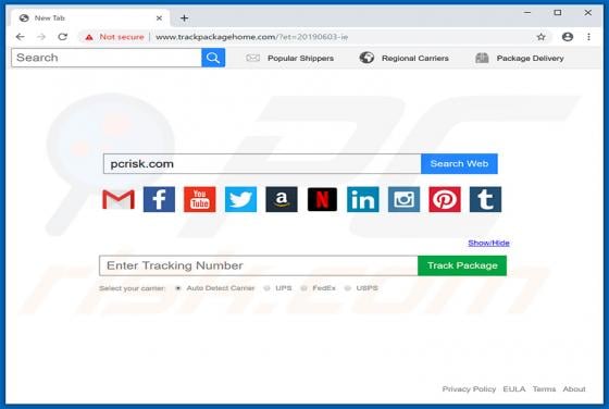 Trackpackagehome.com Redirect