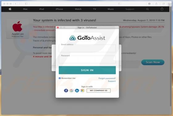 GoToAssist Tech Support Scam (Mac)
