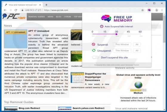 Free Up Memory Ad Fraud Tool