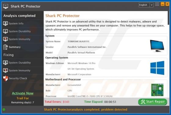 Shark PC Protector Unwanted Application