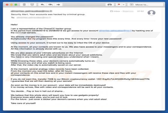 ChaosCC Hacker Group Email Scam