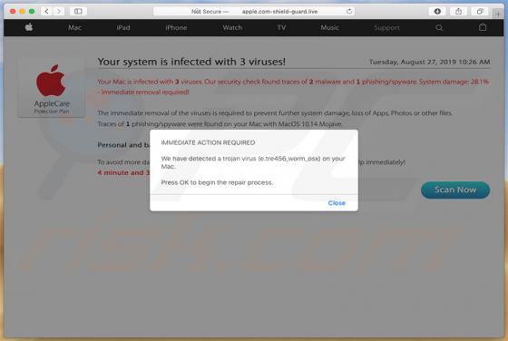 Apple.com-shield-guard.live POP-UP Scam (Mac)