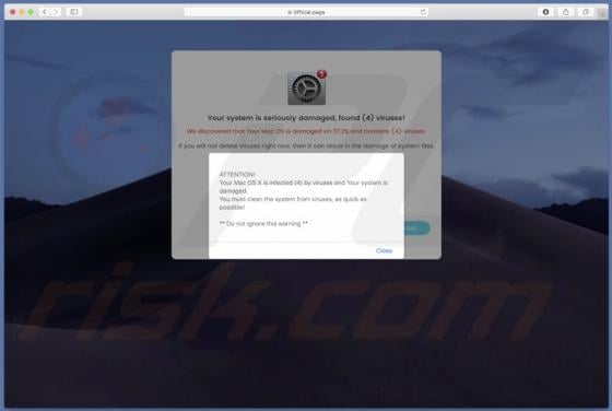 Your System Is Seriously Damaged, Found (4) Viruses! POP-UP Scam (Mac)