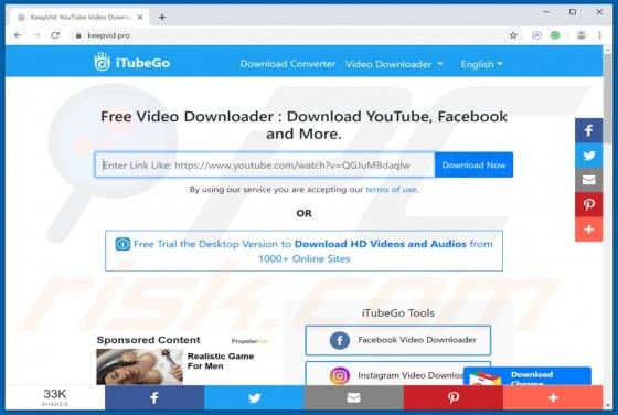 Keepvid.pro Suspicious Website