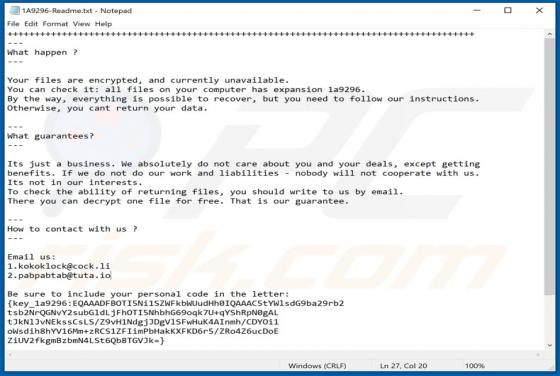 Kokoklock Ransomware