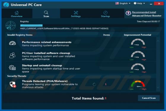 Universal PC Care Unwanted Application