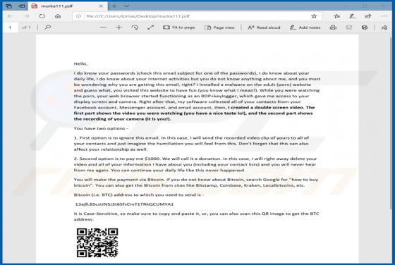 I Do Know Your Passwords Sextortion Email Scam (PDF)