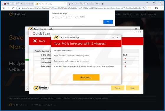 Norton Subscription Has Expired Today POP-UP Scam