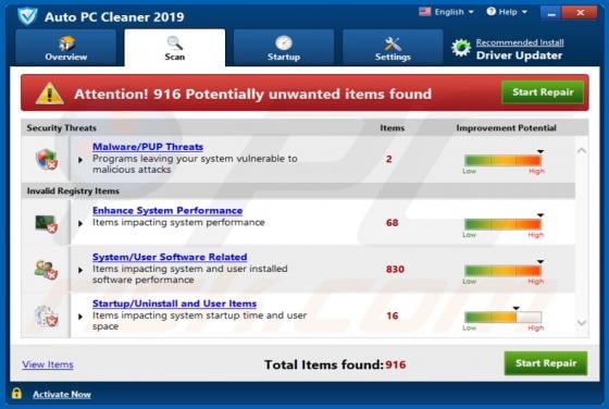Auto PC Cleaner 2019 Unwanted Application