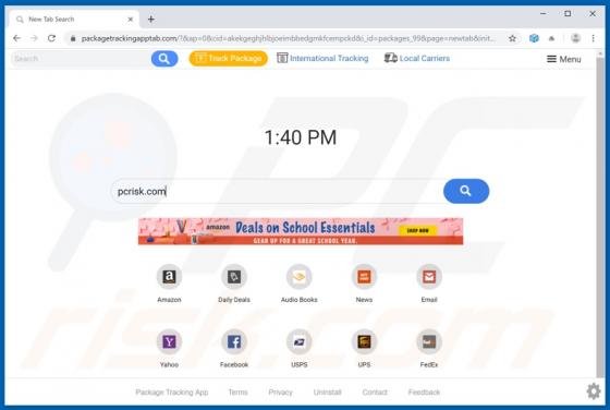 Package Tracking App Browser Hijacker