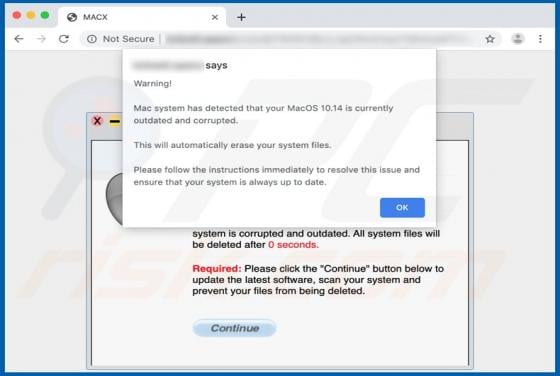 Mac System Currently Outdated And Corrupted POP-UP Scam (Mac)