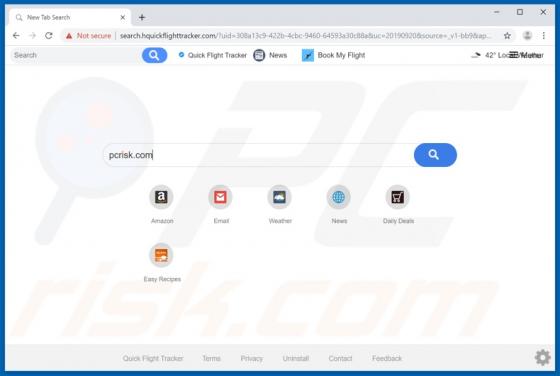 Quick Flight Tracker Browser Hijacker